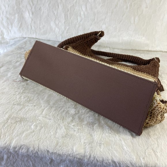 Macrame crochet style 2 handle strap shoulder purse BoHo Chic - Picture 9 of 10